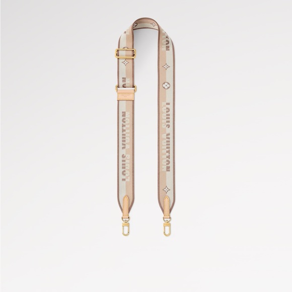 Louis Vuitton Beige and Tan Monogram Canvas Strap with Gold Hardware